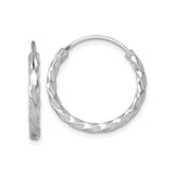 Sterling Silver Twisted Hoop Earrings, Lightweight Braided Endless Design for Women