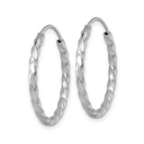 Sterling Silver Twisted Hoop Earrings with Polished Rope Design for Women