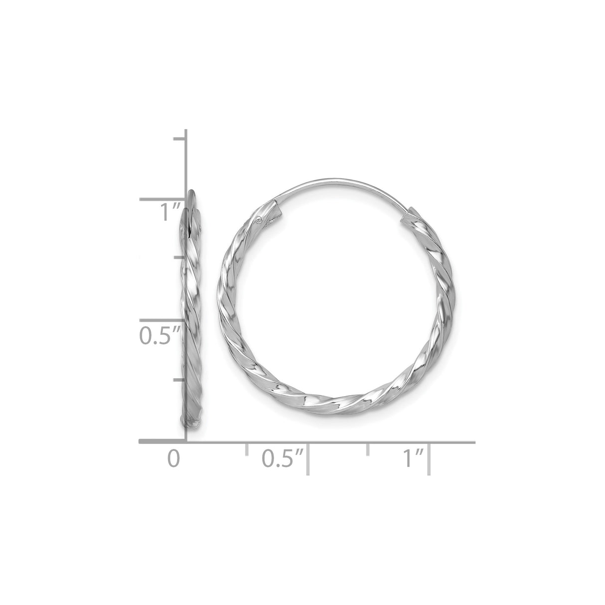 Sterling Silver Twisted Hoop Earrings with Polished Rope Design for Women