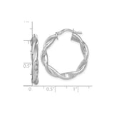 Sterling Silver Twisted Hoop Earrings with Braided Design for Women