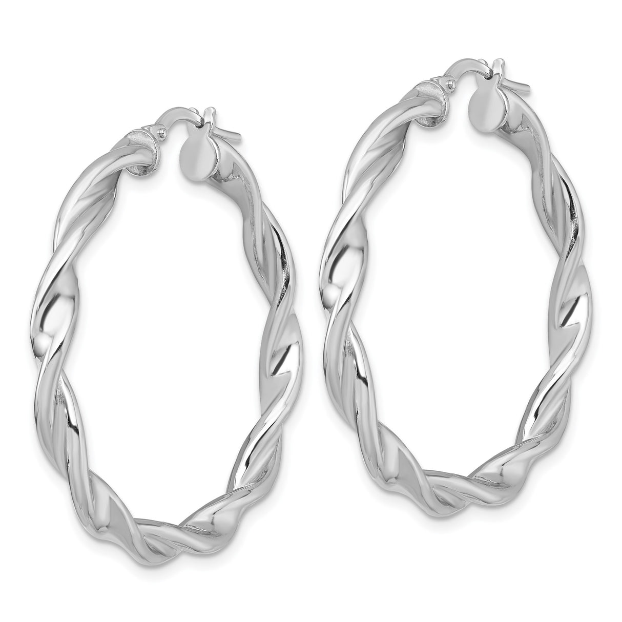Sterling Silver Twisted Hoop Earrings with Braided Interwoven Design for Women