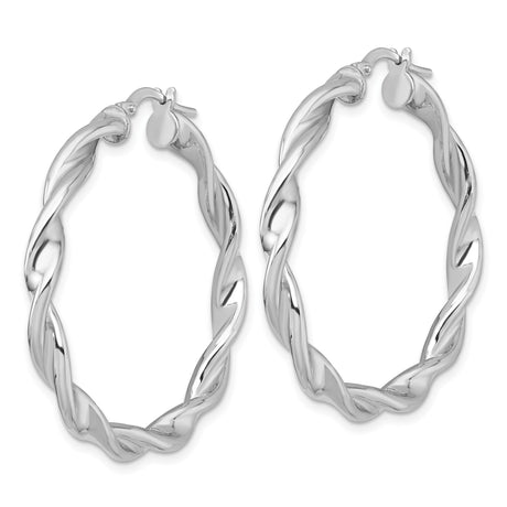 Sterling Silver Twisted Hoop Earrings with Braided Interwoven Design for Women