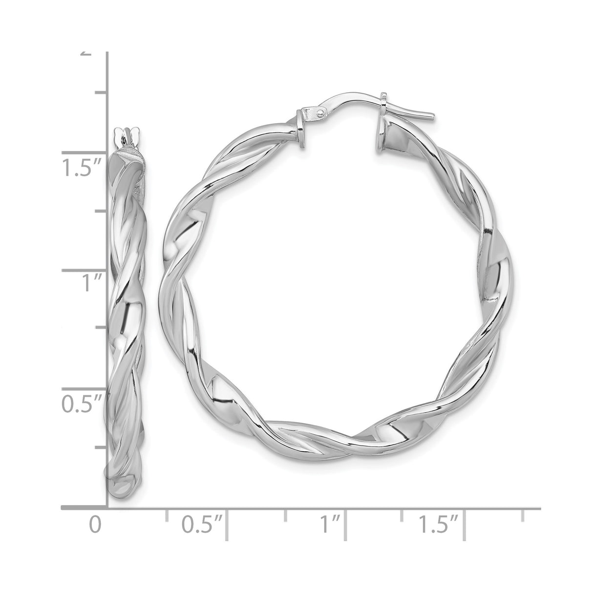 Sterling Silver Twisted Hoop Earrings with Braided Interwoven Design for Women