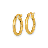 Sterling Silver Gold Plated Round Hoop Earrings with Latch Back Closure, Lightweight Minimalist Design