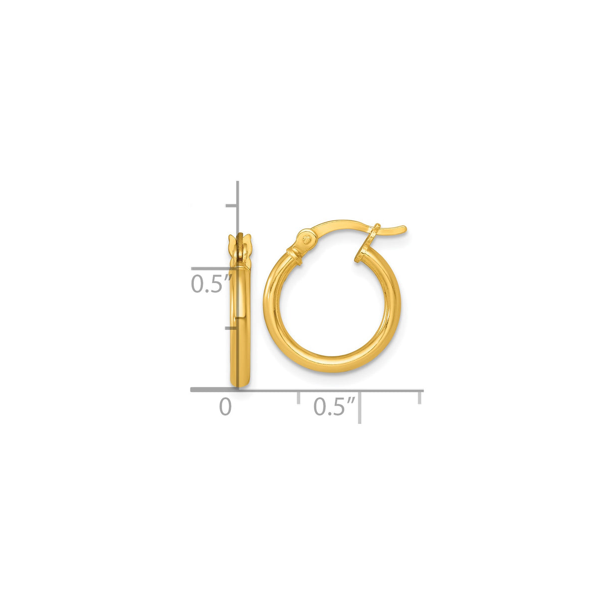 Sterling Silver Gold Plated Round Hoop Earrings with Latch Back Closure, Lightweight Minimalist Design