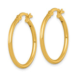 Sterling Silver Gold Plated Hoop Earrings, Classic Round Tube, Lightweight Modern Design for Women