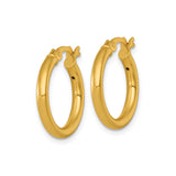 Sterling Silver Gold Plated Hoop Earrings, Classic Round Tube Design, Hinged Snap Closure