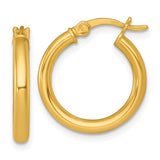 Gold Plated Sterling Silver Hoop Earrings, Classic Round Tube Design, Hinged Snap Closure, 18.5mm