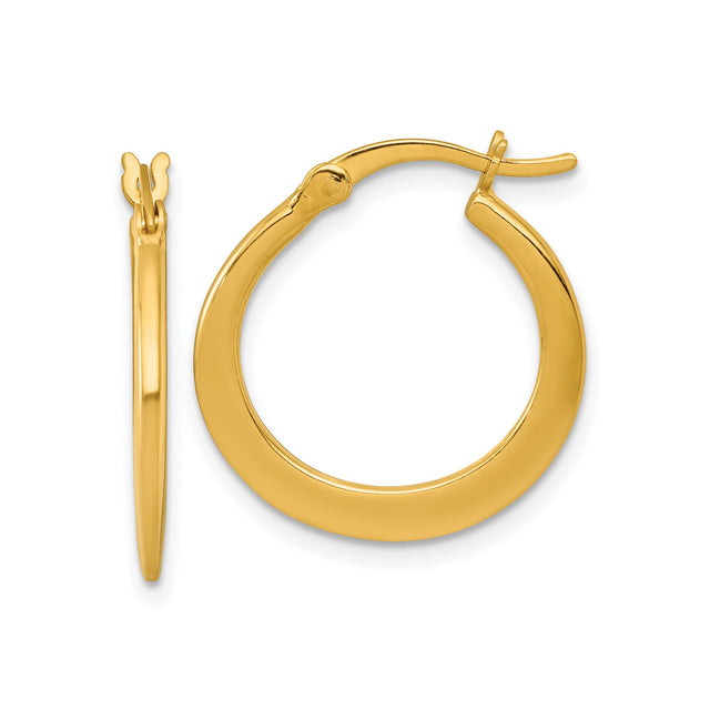 Sterling Silver Gold Plated Hoop Earrings, Classic Smooth Round Minimalist Design for Women
