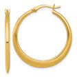 Sterling Silver Hoop Earrings, Gold Plated Medium Sleek Round Polished Minimalist Style