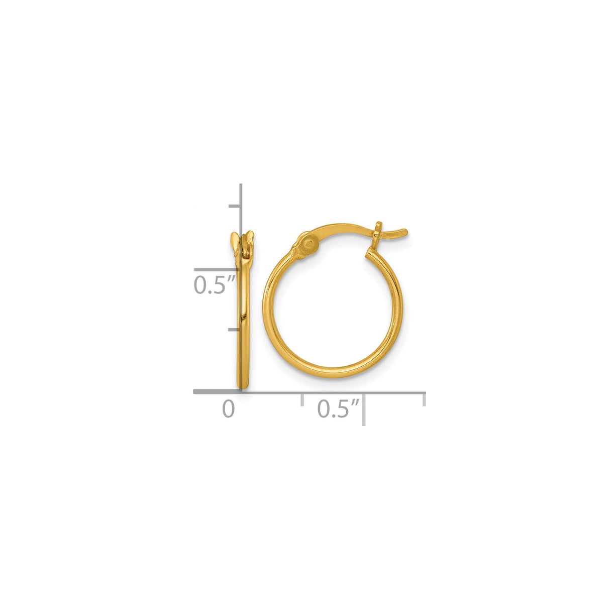 Sterling Silver Small Hoop Earrings, Gold Tone Round Tube with Hinged Snap Closure, Lightweight Design