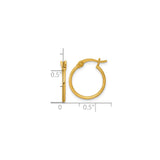 Sterling Silver Small Hoop Earrings, Gold Tone Round Tube with Hinged Snap Closure, Lightweight Design