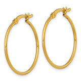 Sterling Silver Hoop Earrings, Gold Plated, Minimalist Round Tube Design, Lightweight Medium Size