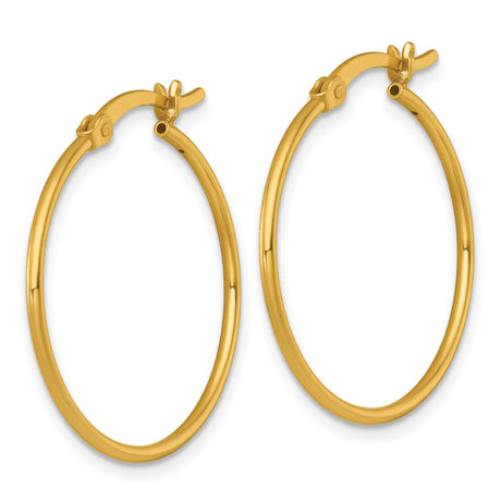 Sterling Silver Hoop Earrings, Gold Plated, Minimalist Round Tube Design, Lightweight Medium Size