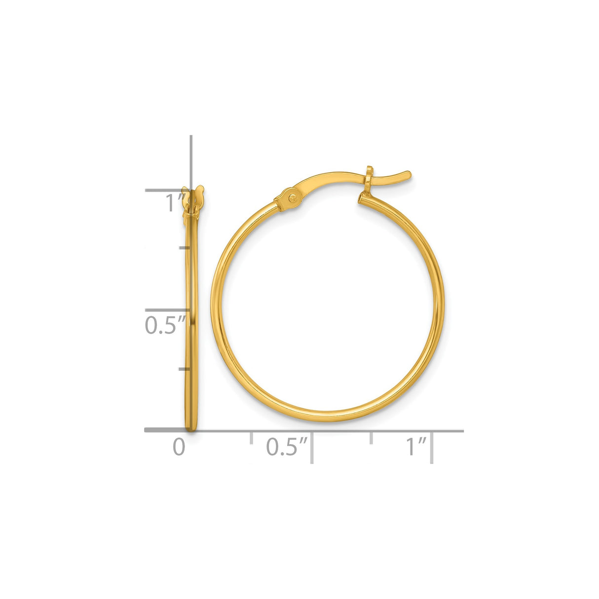 Sterling Silver Hoop Earrings, Gold Plated, Minimalist Round Tube Design, Lightweight Medium Size