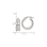 Sterling Silver Hoop Earrings, Rounded Tubular Design with High Polish Finish