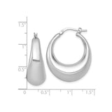 Sterling Silver Tapered Hoop Earrings, Sleek Teardrop Design, Polished Minimalist Style