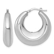Sterling Silver Hoop Earrings, Thick Bold Rounded Design, Polished Minimalist Style