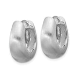 Sterling Silver Oval Hoop Earrings with Brushed Matte and Polished Finish, Minimalist Design