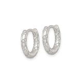 Sterling Silver Hoop Earrings with Twisted Design and Cubic Zirconia Accents