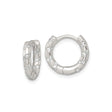 Sterling Silver Hoop Earrings with Twisted Design and Cubic Zirconia Accents