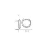 Sterling Silver Hoop Earrings with Textured Ribbed Design and Polished Finish