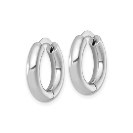 Sterling Silver Hoop Earrings, Polished Rounded Design with Smooth High-Shine Finish