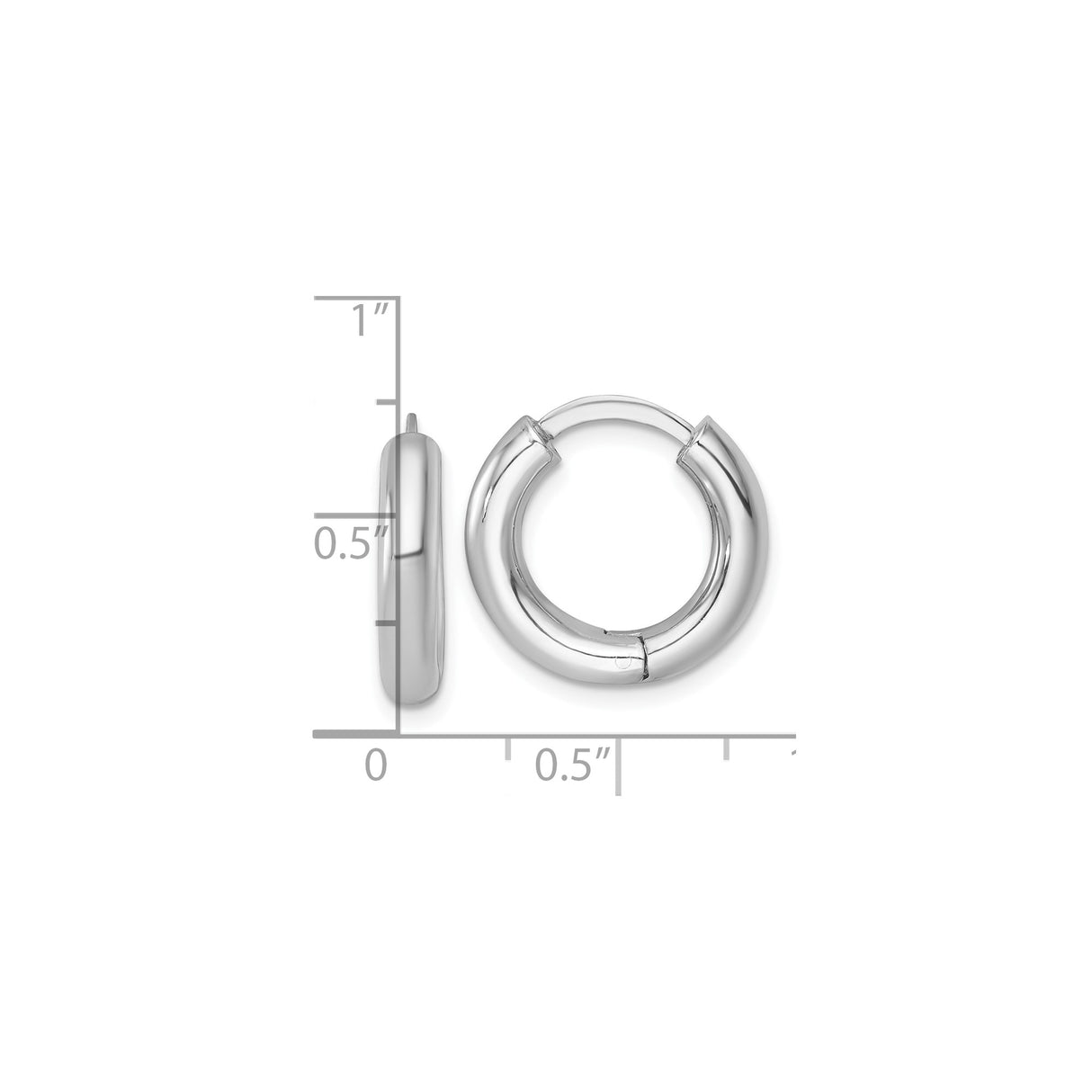 Sterling Silver Hoop Earrings, Polished Rounded Design with Smooth High-Shine Finish