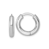 Sterling Silver Hoop Earrings, Polished Rounded Design with Smooth High-Shine Finish