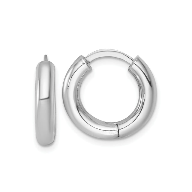 Sterling Silver Hoop Earrings, Polished Rounded Design with Smooth High-Shine Finish