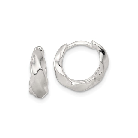 Sterling Silver Twisted Hoop Earrings with Organic Fluid Design and Polished Finish