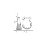 Sterling Silver Tapered Hoop Earrings, Rhodium Plated Minimalist Hinged Design for Women