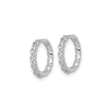 Sterling Silver Braided Hoop Earrings with Cubic Zirconia, Twisted Woven Design for Women