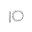 Sterling Silver Braided Hoop Earrings with Cubic Zirconia, Twisted Woven Design for Women