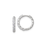 Sterling Silver Braided Hoop Earrings with Cubic Zirconia, Twisted Woven Design for Women