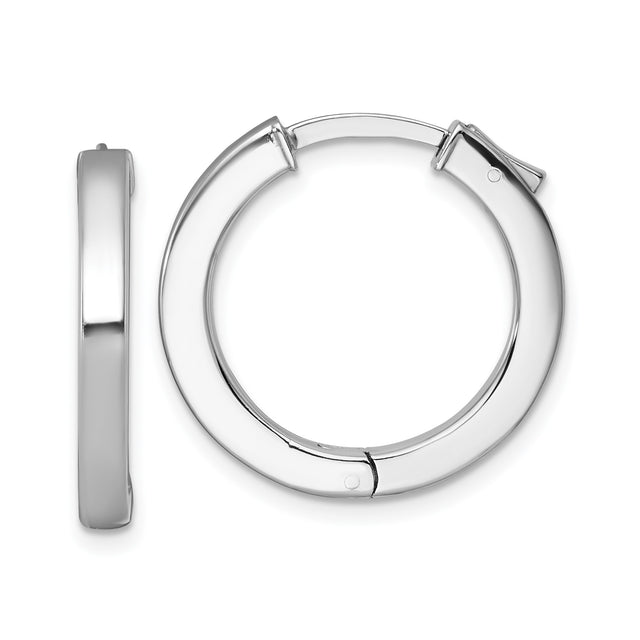 Sterling Silver Hoop Earrings, Lightweight Polished Tube Style, Minimalist Everyday Design