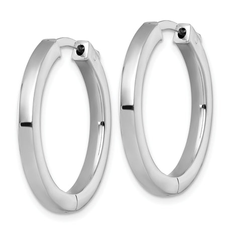 Sterling Silver Hoop Earrings, Classic Round Polished Design, Lightweight Everyday Jewelry