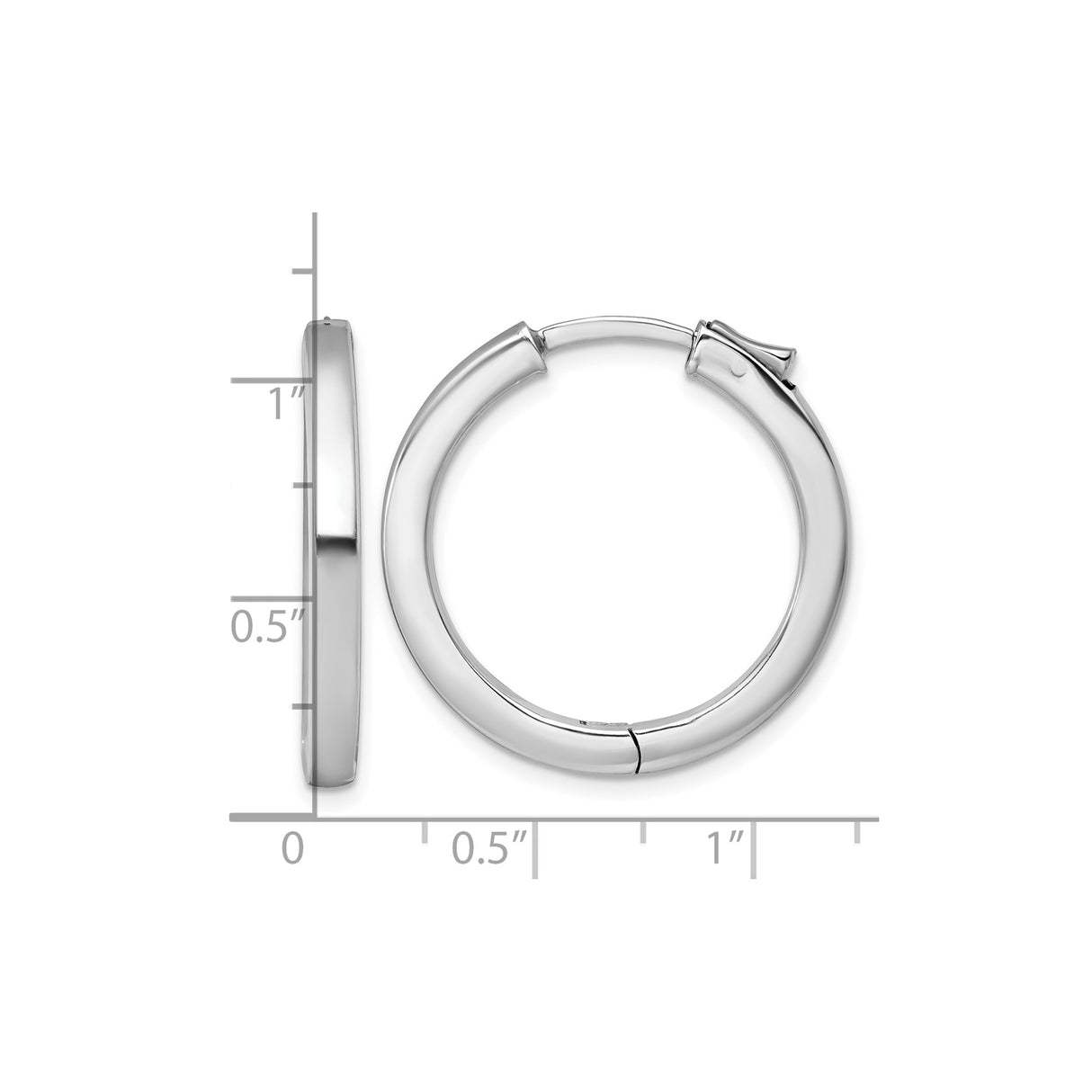 Sterling Silver Hoop Earrings, Classic Round Polished Design, Lightweight Everyday Jewelry