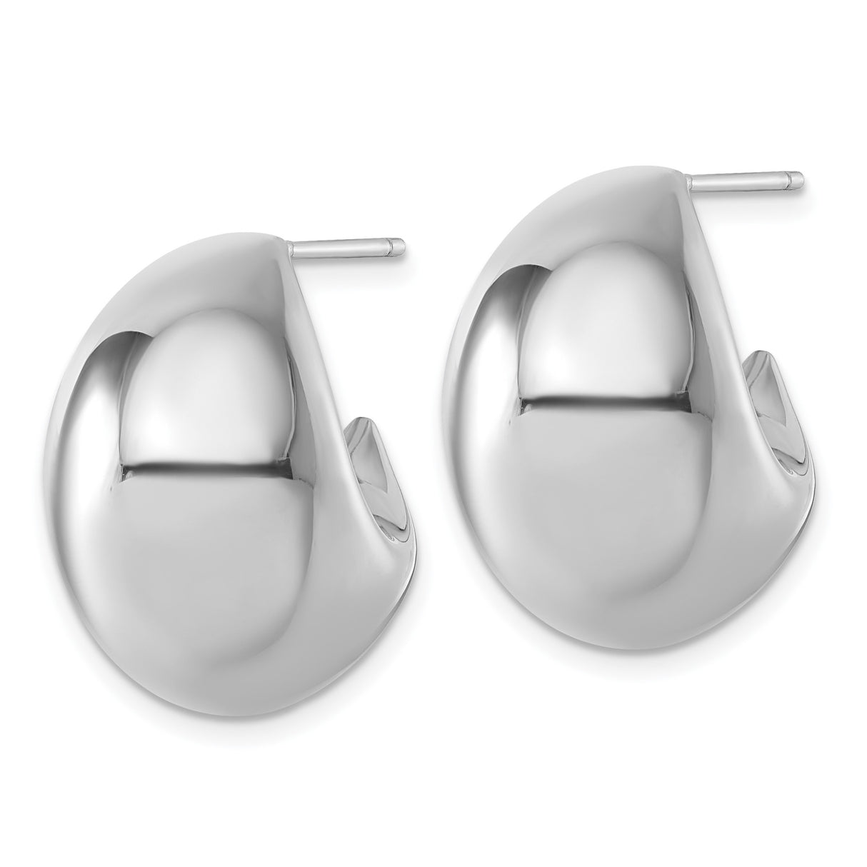 Sterling Silver Crescent Hoop Earrings, Bold Modern Sculptural Lightweight Design for Women