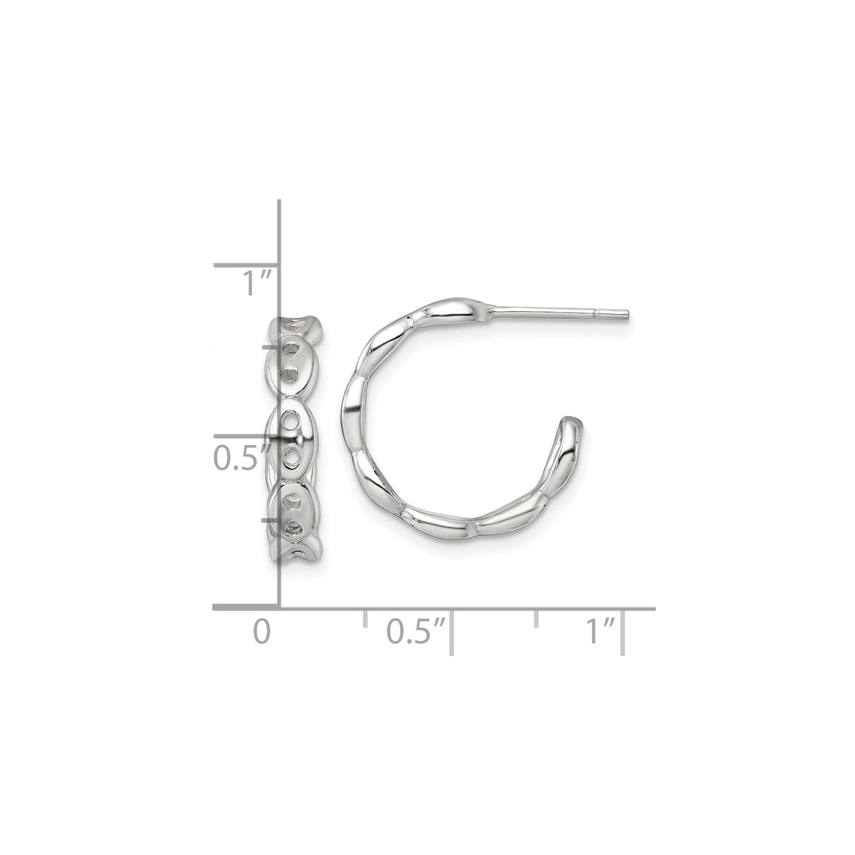 Sterling Silver Bamboo Hoop Earrings, Textured Oval Design with Nature Motif for Women