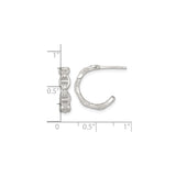 Sterling Silver Hoop Earrings with Polished Mariner Link Chain Design, Nautical Style