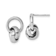 Sterling Silver Knot Stud Earrings, Interlocking Loop Design, Minimalist Unity Style