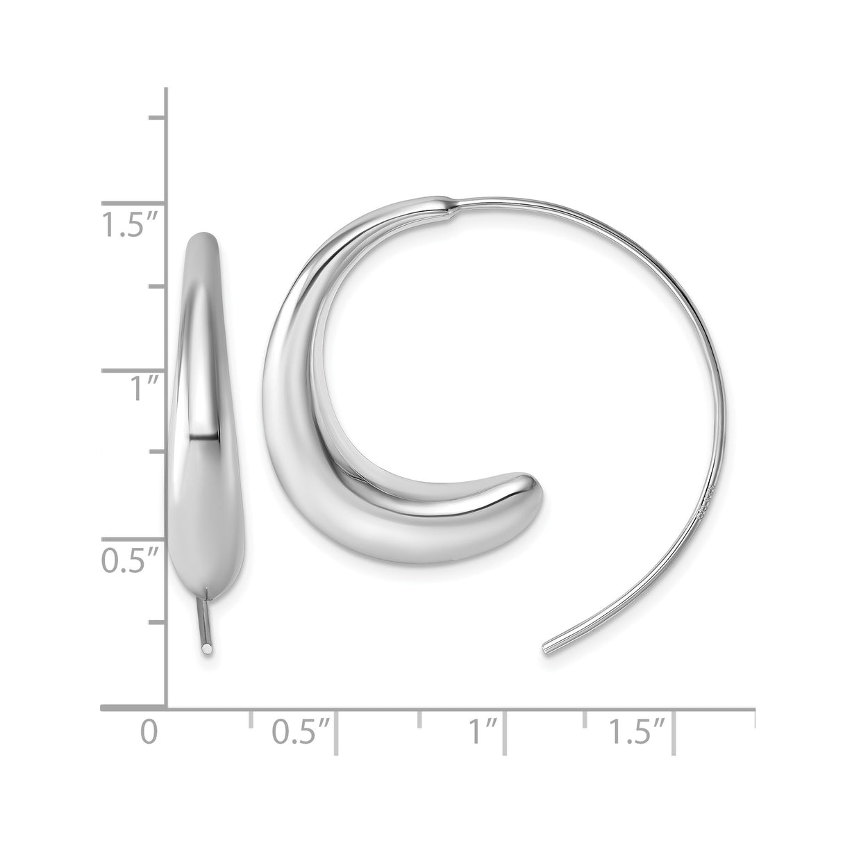 Sterling Silver Crescent Moon Hoop Earrings, Minimalist Lunar Celestial Jewelry for Women