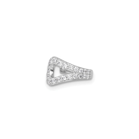 Sterling Silver Ear Cuff With Crossover Design CZ Accents
