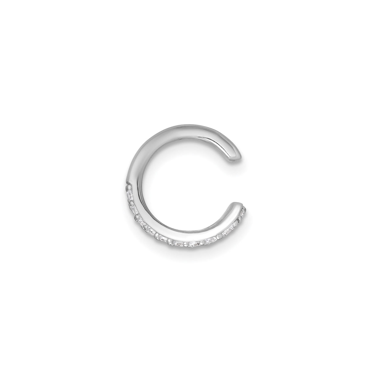 Sterling Silver Ear Cuff With Crossover Design CZ Accents
