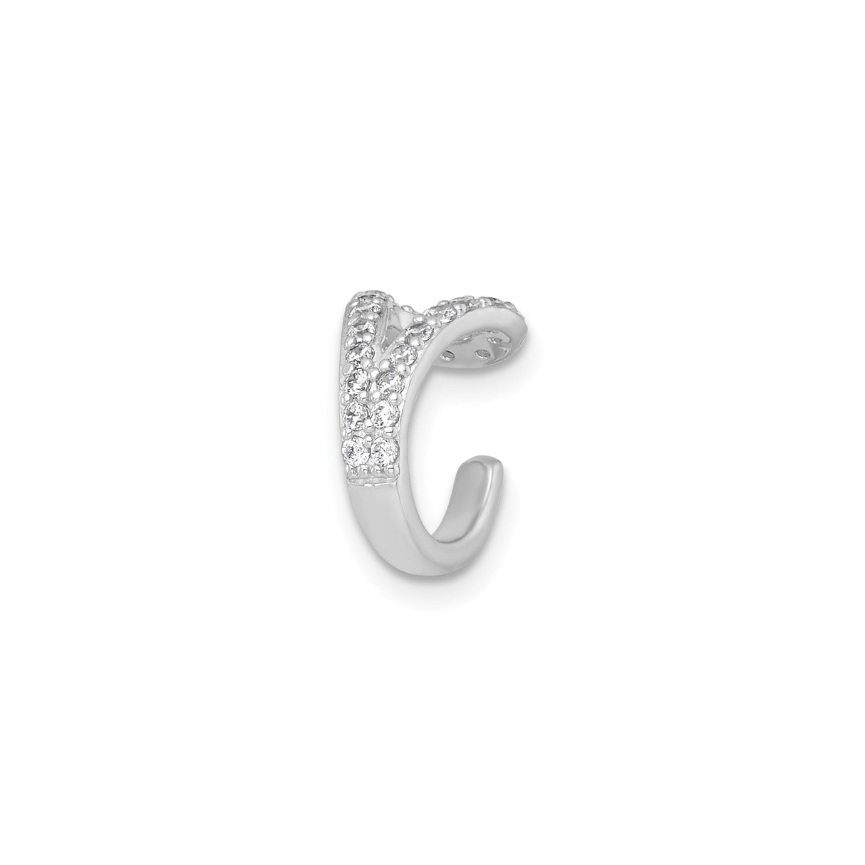 Sterling Silver Ear Cuff With Crossover Design CZ Accents