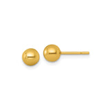 Sterling Silver Gold Plated Ball Stud Earrings, Minimalist Polished Round Design for Women