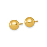 Sterling Silver Gold Plated Ball Stud Earrings, Minimalist Polished Round Design for Women