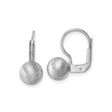 Sterling Silver Dangle Earrings with Satin Finish Ball Drops, Leverback Design