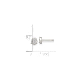 Sterling Silver Stud Earrings with Round Cluster of Four Cubic Zirconia in Bezel Setting